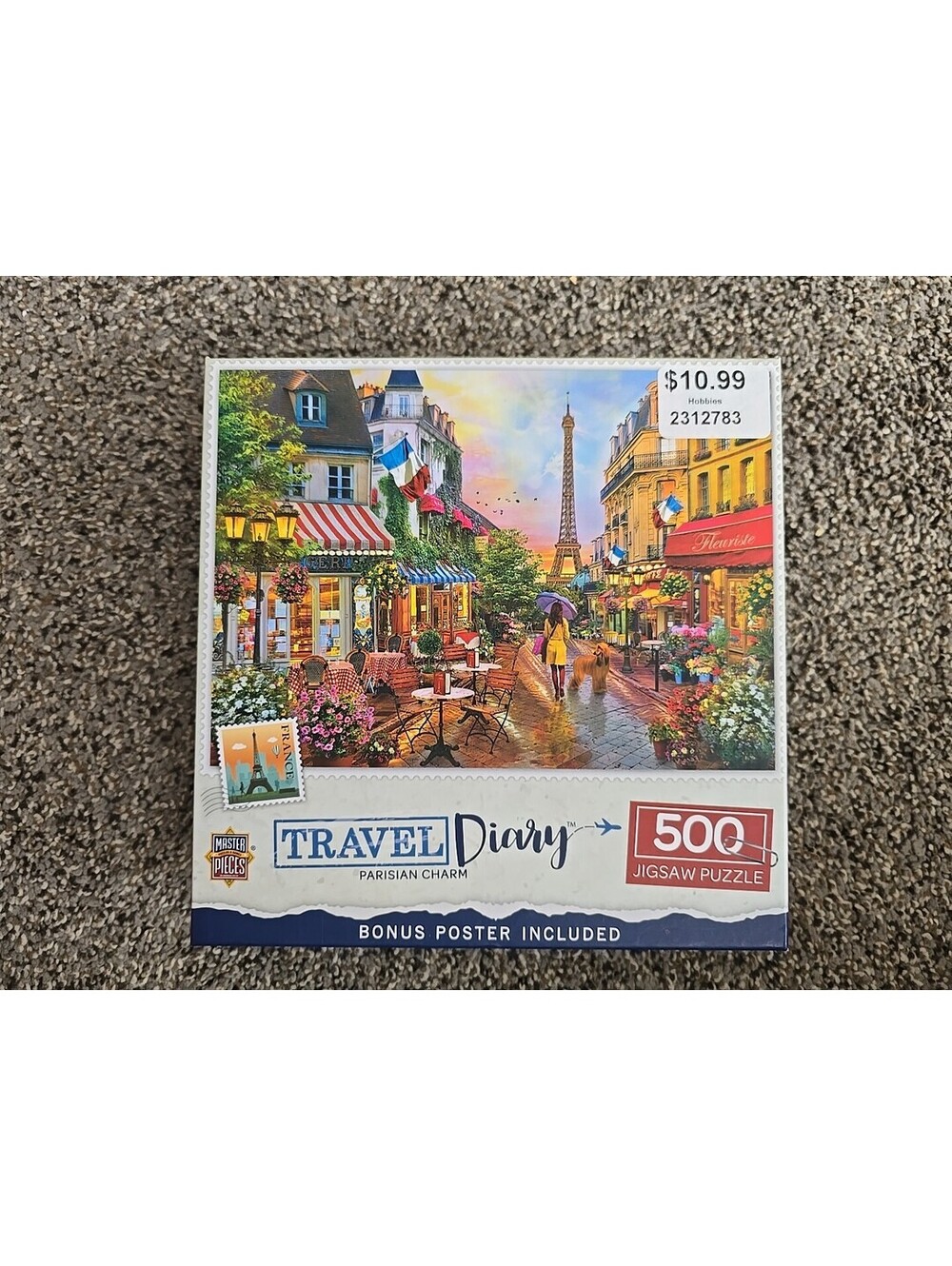 Travel Diary Parisian Charm 500-Piece Jigsaw Puzzle - Colorful Street Scene